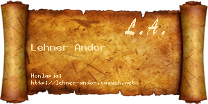 Lehner Andor névjegykártya